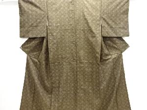 変わり斜め格子模様織り出し十日町紬着物